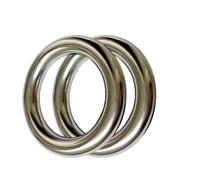 CHHGGNN Metal O Ring, 2 Pack 3 inch Stainless Steel Lifting Ring Seamless Metal O Ring Heavy Duty Ring Smooth Solid Multi-Purpose Ring, 12mm x 50mm