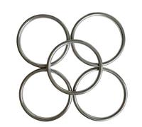 CHHGGNN Metal O Ring, 5 Pack 3.2 inch Seamless O Ring Stainless Steel Rings Heavy Duty Ring Smooth Solid Multi-Purpose Metal Ring for Macrame, DIY Crafts, Dog Leashes, Key-chain, 6mm x 70mm
