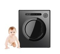 CHHMAELOVE 4KG Vented Tumble Dryer, 1700W Portable Clothes Dryer Machine with Smart Control Panel and UV Function, Stainless Steel Tub, Underwear Dryer for Home Dorm Apartment Black