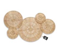CHI AN 18 Inch Boho Wall Decor - Set of 5 Woven Jute Wall Baskets, Boho Wall Art & Decorative Basket Set, Farmhouse Wall Hanging, Handwoven Wall Plates for Living Room, Bedroom - 18", 14", 11", 8", 7"