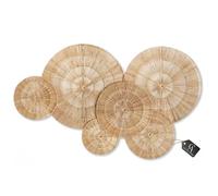 CHI AN HOME Wicker 23 Inch Jute Wall Decor Baskets, Set of 6 Extra Large Woven Jute Wall Plates, 23",21",15",13",12,10", Decorative Baskets for Wall Arts, Wall Hanging for Bedroom, Living Room, Office