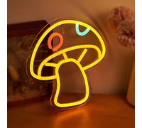 Chi-buy LED Neon Mushroom Cute Neon Sign, USB Powered Neon Signs Night Light, 3D Wall Art & Game room Bedroom Living Room Decor lamp for Girl Boys