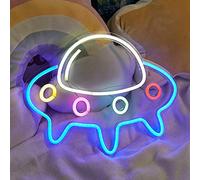 Chi-buy LED Neon Sign UFO Neon Light For Wall Decor Cute Spaceship Alien Shaped Neon Lights neon sculpture Mushroom Neon Light Neon Lamp 32cm x 23cm x 12c Neon Sign (UFO Neon Sign)