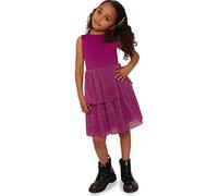 Chi Chi London Girl's Lurex Tiered Midi Dress in Berry, 4 Yrs