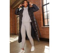 Chi Chi London Women's Check Padded Longline Belted Coat in Black | Size: 14 chi chi london Black 14