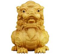 Chi Lin/Kylin Statues Wealth Prosperity, Feng Shui Chi Lin/Qi Lin Figurine Sculptures Ornaments, Home Decoration Attract Wealth and Good Luck,Wood