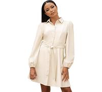 Chi London Womens Balloon Sleeve Pu Shirt in Cream Casual Dress, Cream, 6 UK