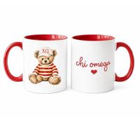 Chi Omega Bear Coffee Mug, Chi O Sorority Gift, ChiO 11 oz Ceramic Mug