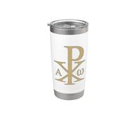 CHI RHO Alpha Omega Christian Cross Symbol Stainless Steel Insulated Tumbler