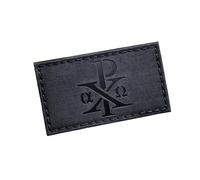 Chi Rho Christogram Patch - Jesus Christ Symbol - Hook Backed Tactical Morale Patch, Laser-Cut for Backpacks, Caps & Plate Carriers (Black and IR)
