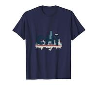 Chi Town Skyline Urban Pride for City Lovers T-Shirt, Men, Navy, 6XL