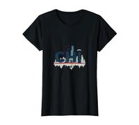 Chi Town Skyline Urban Pride for City Lovers T-Shirt, Women, Black, S