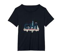 Chi Town Skyline Urban Pride for City Lovers T-Shirt, Women's Plus, Black, 1X