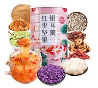 Chia Seed Nut Lotus Root Starch Soup,Red Dates Tremella Soup,Instant Fruits Breakfast Porridge,Healthy Meal Substitute Powder (Red Dates Tremella Nut Lotus Root Starch Soup,2 can)