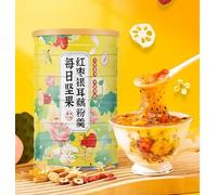 Chia Seed Nuts Lotus Root Powder 500g/can Healthy nutritious breakfast,convenient instant meal cereal Full Chinese delicious Snacks (Lotus root flour soup with red date and white fungus,1can)
