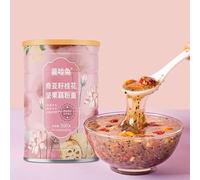 Chia seed sweet scented osmanthus nut lotus root powder soup 500g/can, Rose and red dates nut lotus root powder, Cereals, Chinese healthy instant brew breakfast (Chia seed osmanthus,1 can)