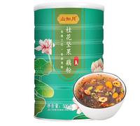 Chia seed sweet scented osmanthus nut lotus root powder soup 500g/can, Rose and red dates nut lotus root powder, Cereals, Chinese healthy instant brew breakfast (Osmanthus nut,1 can)