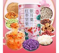 Chia Seeds Nuts Lotus Root Flour Soup 500g/can,Nutrition and Health Breakfast, Instant Meal Replacement Powder Lotus Root Meal,Delicious Snack (Red Date nut Tremella Soup,1can)