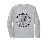 Chiang Mai Thailand Elephant Exotic Thai Digital Nomad Long Sleeve T-Shirt
