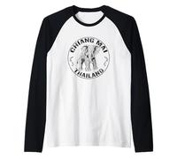 Chiang Mai Thailand Elephant Exotic Thai Digital Nomad Raglan Baseball Tee