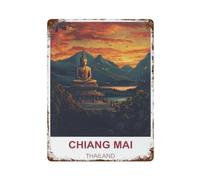 Chiang Mai Thailand Retro Design Tin Painting Vintage Tin Sign