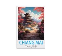 Chiang Mai Thailand Vintage Travel Posters 08x12inch(20x30cm) Canvas Wall Art Wall Print Painting Decor Living Room Bedroom Decor