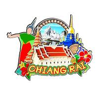 Chiang Rai Thailand Magnet Fridge Magnet Wooden 3D Landmarks Travel Collectible Souvenirs Decoration Handmade