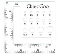ChiaoGoo Needle Gauge-Double-Sided, for Knitting Project, Multicolour, 7.5cm x 7.5cm