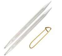 ChiaoGoo Quads 4 in. (10cm) US 10.75 (7 mm) Interchangeable Circular Knitting Needle Tips Stainless Steel [L] (uses Large Cables) with Stitch Holder
