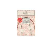 ChiaoGoo Twist Lace Short Combo Pack 2.00 mm Interchangeable Knitting Needle Tips 5 cm and 8 cm with Red Cables 1 piece