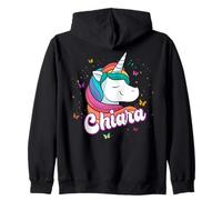 CHIARA - Adorable girl name with beautiful Unicorn Zip Hoodie