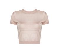 Chiara Ferragni Eyelike-motif metallic cropped jumper - Pink XXS-XS-M-L-XL
