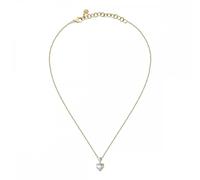Chiara Ferragni White CZ Double Heart Yellow Gold Rhodium Necklace 38+4cm