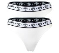 CHIARA FERRAGNI Women's Briefs 2-Pack - Cotton Stretch, Logo Band, Solid