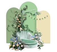 Chiara Set of 3 Arch Backdrop Ensemble - Sage Green Wedding & Party Banner - Spandex Fitted Covers 4ft, 5ft, 6ft