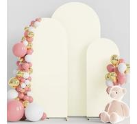 Chiara Spandex Fitted Wedding Arch Set for Round Top with Stands - Covers for 4ft, 5ft, 6ft, Ivory, Glossy Finish