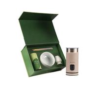 CHiATO milkPLAY milk frother and Zen Pure White matcha tea set