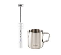 CHiATO nanoPLAY Milk Frother and SORSO Barista Milk Pitcher (150 ml) Set - White