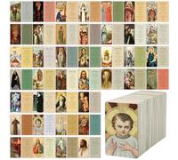 chiazllta 240 Pcs Catholic Holy Cards Bulk Gifts Saint Prayer Card Bookmarks 9×5cm Catholic Religious Gifts Assorted 40 Styles Inspirational Peace Christian Christmas Gift for Women Men Kid Funeral