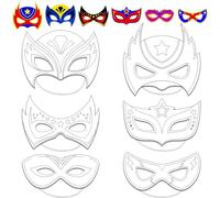 chiazllta 72 Pcs Color Your Own Super Theme hero Mask Craft DIY Hero Paper Mask Kits for Kids Father's Day Halloween Gifts Super Party Favors Decorations Class Home Activity Coloring Game