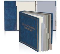 chiazllta Estate Planning Portfolio Binder with Index Tab Divider End of Life Planner When I Die Organizer Binder PU Leather 3 Ring Organizing Wills Trusts Powers of Attorney Final Wishes (Blue)