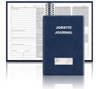 chiazllta Jobsite Journal 7x10 Inch Construction Daily Log 6 Month Undated Daily Log Record Construction Planner with PU Leather Cover Work Project Management Notebook 180 Days - 368 Pages(Navy)