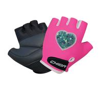 Chiba Children's Cool Cycling Road MTB Leisure Mitts In Neon Pink With Sequins