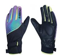 Chiba Kids Waterproof Children's Winter Cycling Gloves Long Reflective Rainbow/Black 2025: Size: L (9)