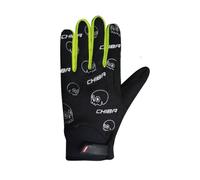 Chiba Men's Bones Polyester Gloves - Black/Neon Yellow, Large