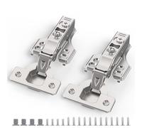 Chibery 10 Pack 3/4" Full Overlay Soft Close Concealed Hinge for Face Frame ＆ Frameless Door, 3D Adjustment, Clip-on Plate, Slow Self Closing Hidden Satin Nickel, 105° Stainless Steel Hinges, 5/8"