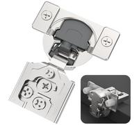 Chibery 10 Pack 3/4" Overlay 3D Soft Close Concealed Kitchen Cabinet Hinge for Face Frame Door, Pre-Assembled Easy-on Dowels, Self Closing Hidden Satin Nickel, 105° Open Concealed Stainless Steel