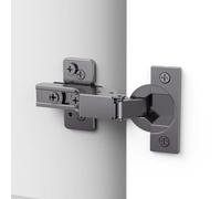 Chibery 2 Pack Frameless Inset Soft Close Concealed Hinges, Black Titanium Plated, Self Closing, 105° Open Angle 3D Adjustment, Stop 85 & 105 Degrees, Clip On, Stainless Steel for Cabinet Door