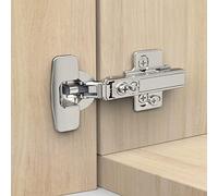 Chibery 20 Pack Frameless Full Overlay Soft Close Concealed European Hinges, Self Closing Satin Nickel, 105 ° Open Angle 4D Adjustment, Speed Control, Clip On, Stainless Steel for Cabinet Door
