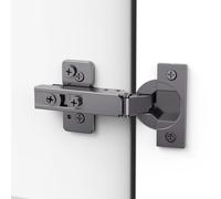 Chibery 20 Pack Frameless Full Overlay Soft Close Concealed Hinges, Black Titanium Plated, Self Closing, 105° Open Angle 3D Adjustment, Stop 85 & 105 Degrees, Clip On, Stainless Steel for Cabinet Door